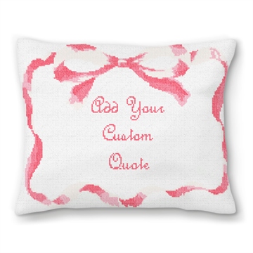 Blush Ribbon Personal Needlepoint Pillow