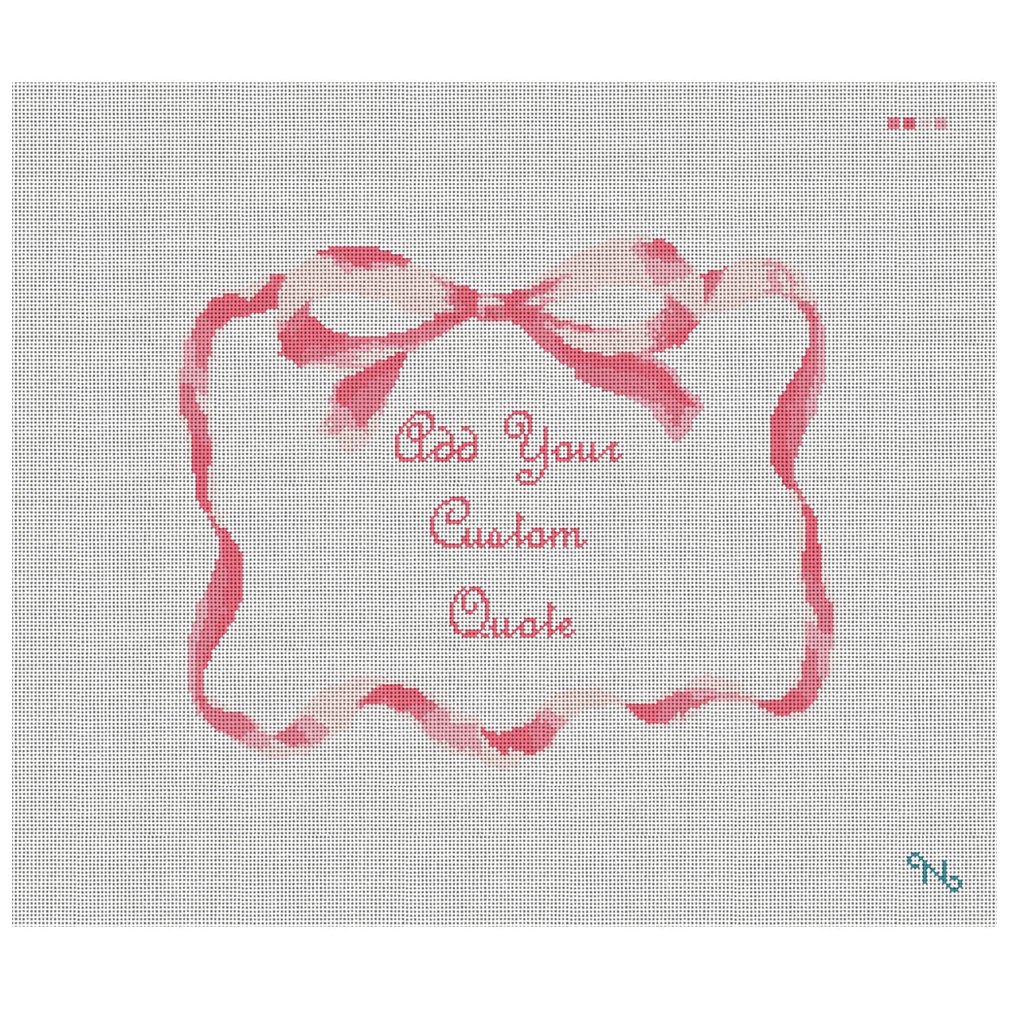 Blush Ribbon Personal Needlepoint Pillow Kit
