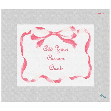 Blush Ribbon Personal Needlepoint Pillow Kit Stitched Preview
