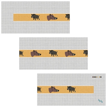 Boar Hunting Needlepoint Belt Kit Stitched Preview