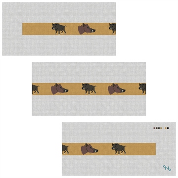 Boar Hunting Needlepoint Belt Kit
