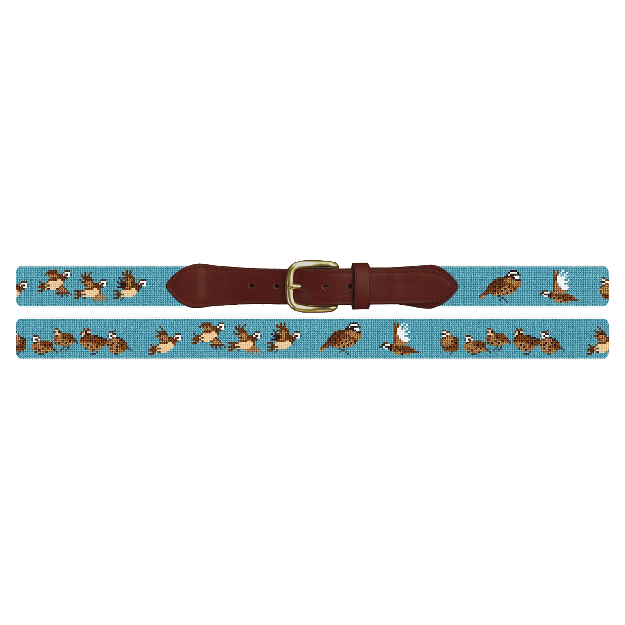 Bobwhite Quail Needlepoint Belt