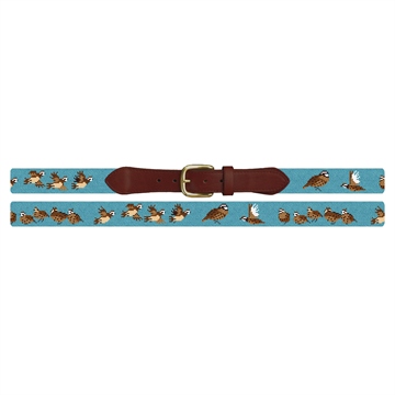 Bobwhite Quail Needlepoint Belt