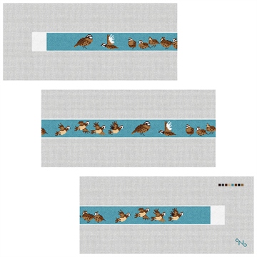 Bobwhite Quail Needlepoint Belt Kit Stitched Preview