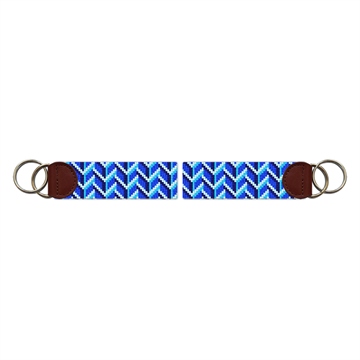 Bold Blues Needlepoint Key Fob