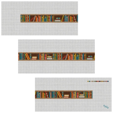 Bookshelf Needlepoint Belt Kit Stitched Preview