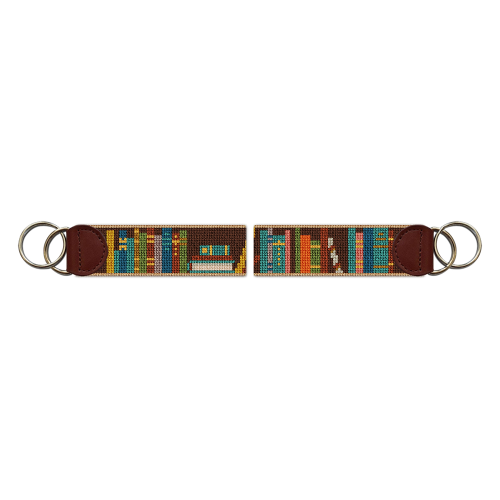 Bookshelf Needlepoint Key Fob