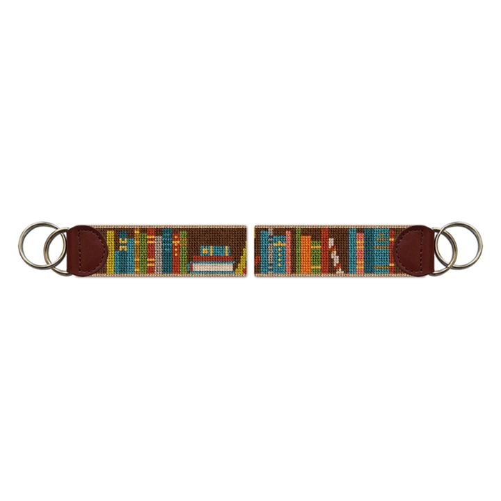 Bookshelf Needlepoint Key Fob