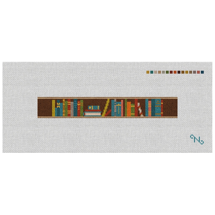 Bookshelf Needlepoint Key Fob Kit Stitched Preview
