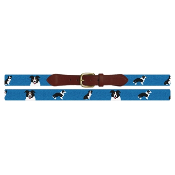 Border Collie Needlepoint Belt
