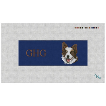Border Collie Needlepoint Wallet Kit