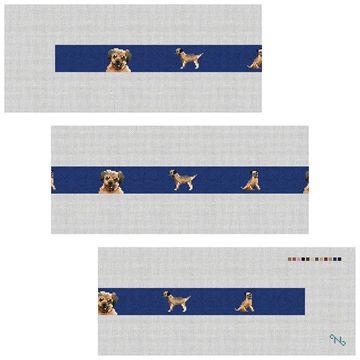 Border Terrier Needlepoint Belt Kit Stitched Preview