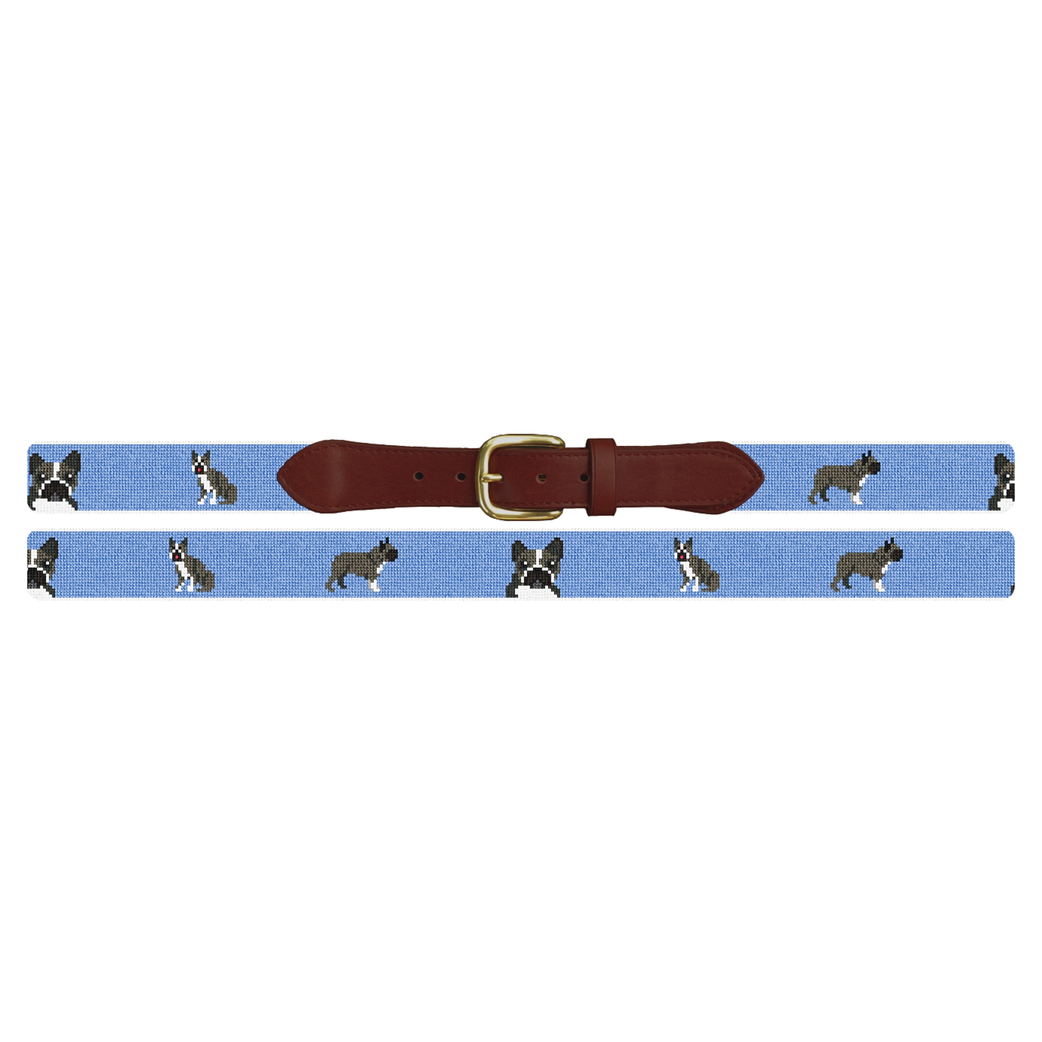 Boston Terrier Needlepoint Belt