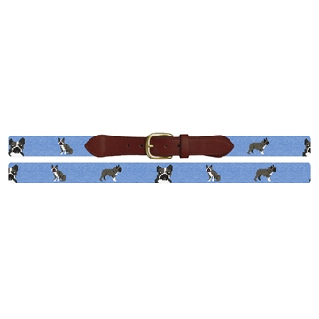 Boston Terrier Needlepoint Belt