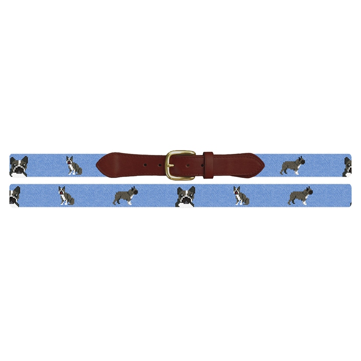 Boston Terrier Needlepoint Belt