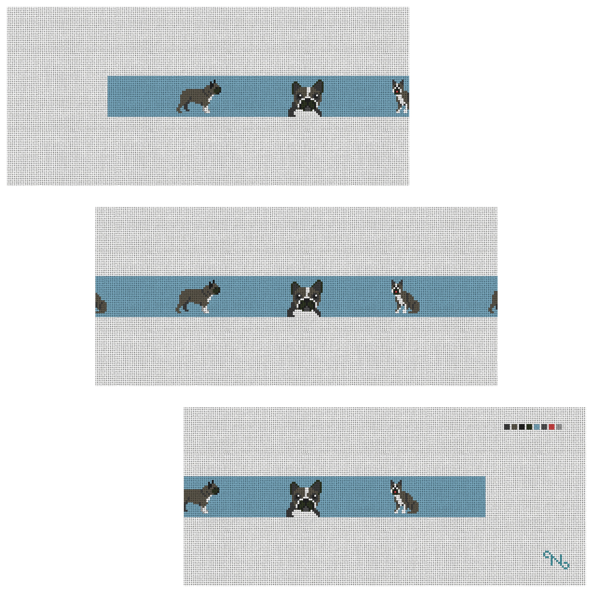 Boston Terrier Needlepoint Belt Kit