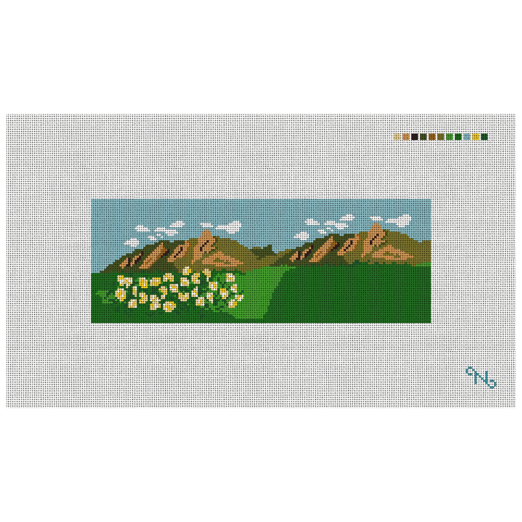 Boulder Flatirons Needlepoint Wallet Kit