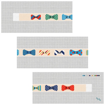 Bow Ties Belt Needlepoint Kit Stitched Preview
