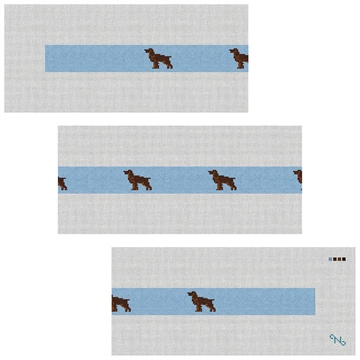 Boykin Spaniel Needlepoint Belt Kit Stitched Preview