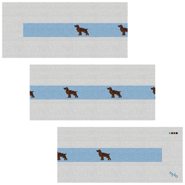 Boykin Spaniel Needlepoint Belt Kit Stitched Preview