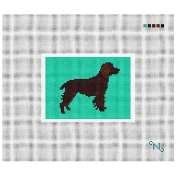 Boykin Spaniel Needlepoint Card Wallet Kit Stitched Preview