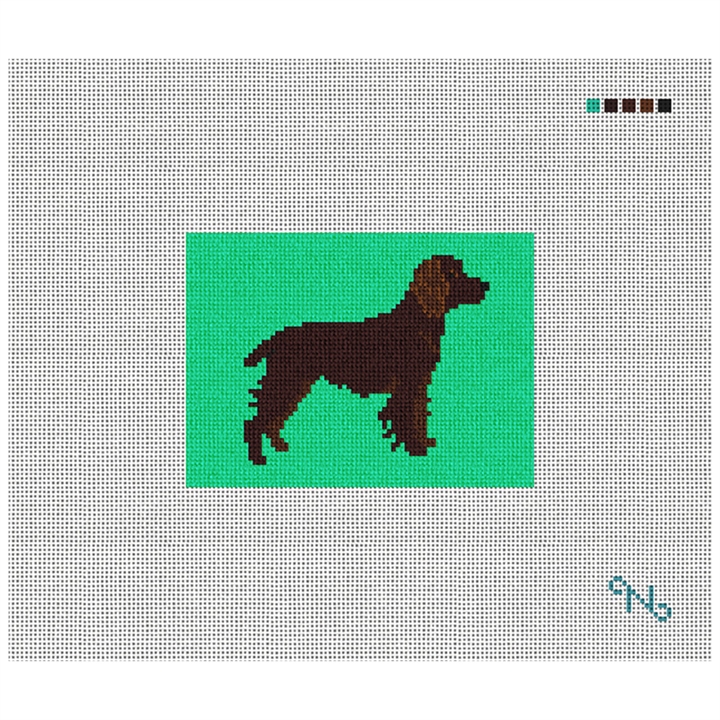 Boykin Spaniel Needlepoint Card Wallet Kit Stitched Preview