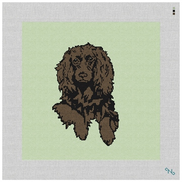 Boykin Spaniel Needlepoint Pillow Kit Stitched Preview