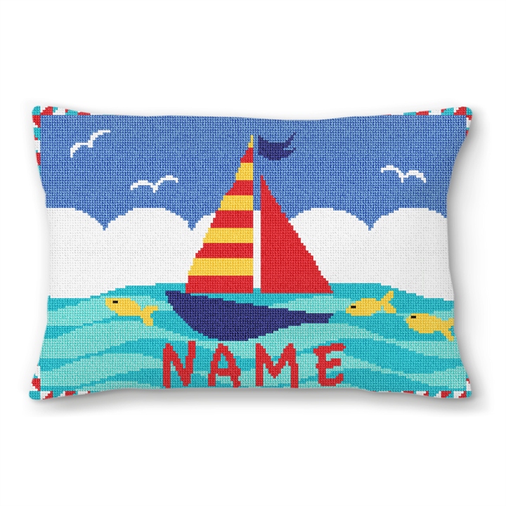 Boys Personalized Sailboat Pillow