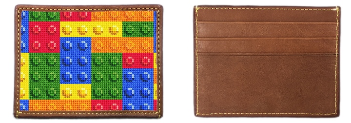 Brick By Brick Needlepoint Card Wallet