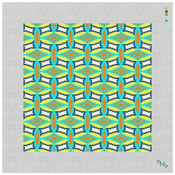 Bright Mayotte Needlepoint Kit Stitched Preview