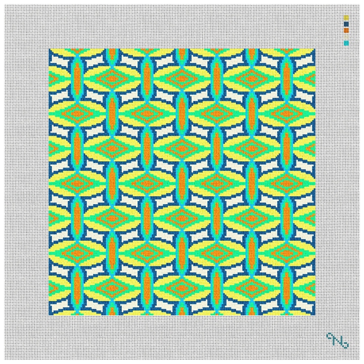 Bright Mayotte Needlepoint Kit Stitched Preview