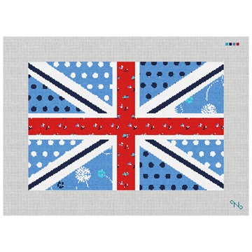 British Pop Union Jack Needlepoint Kit Stitched Preview