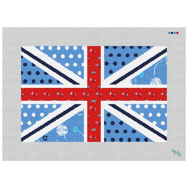 British Pop Union Jack Needlepoint Kit Stitched Preview