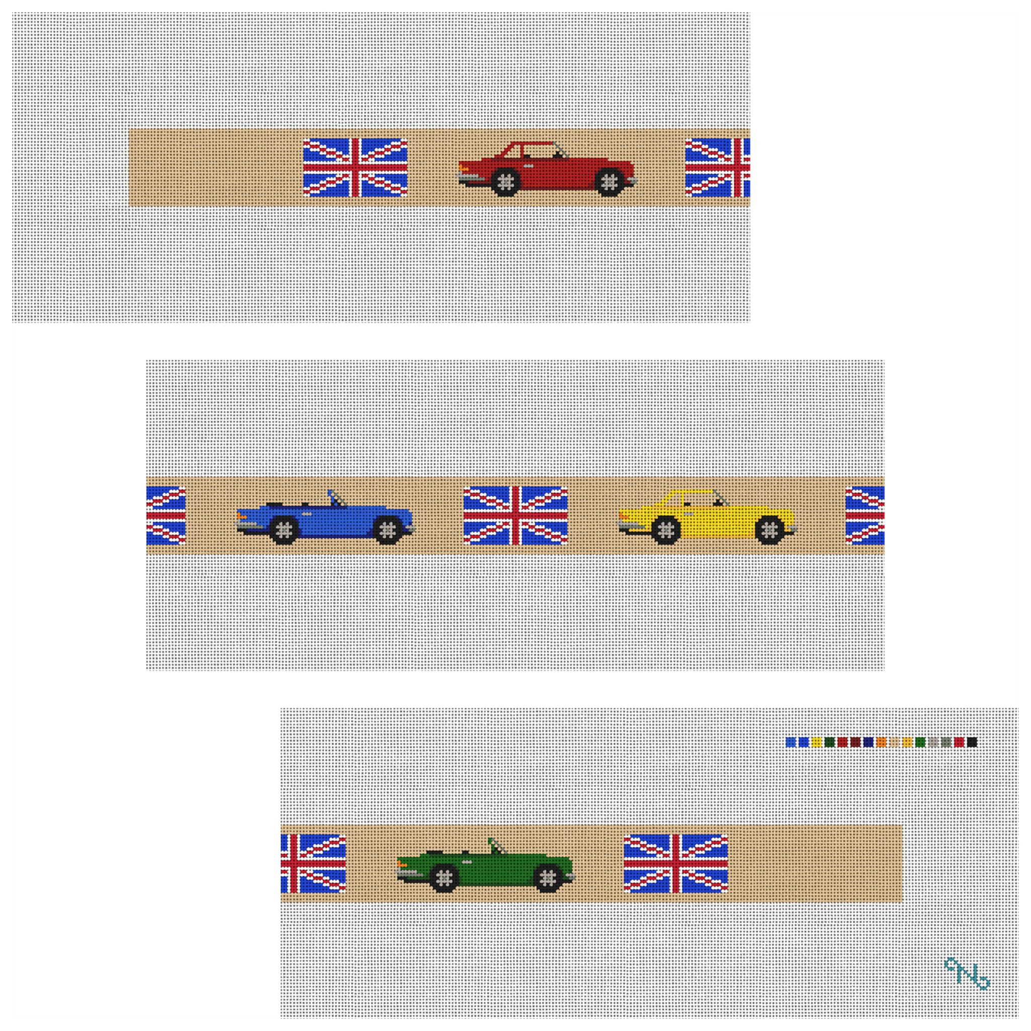 British Triumph Cars Needlepoint Belt Kit