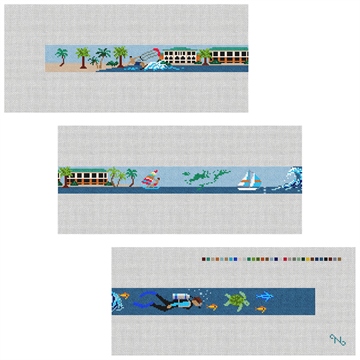 British Virgin Islands Needlepoint Belt Kit Stitched Preview