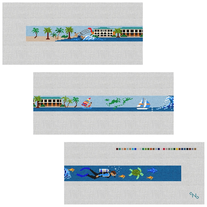British Virgin Islands Needlepoint Belt Kit Stitched Preview