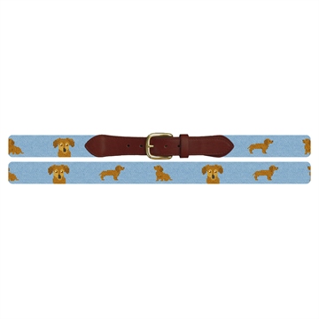 Brown Dachshund Needlepoint Belt