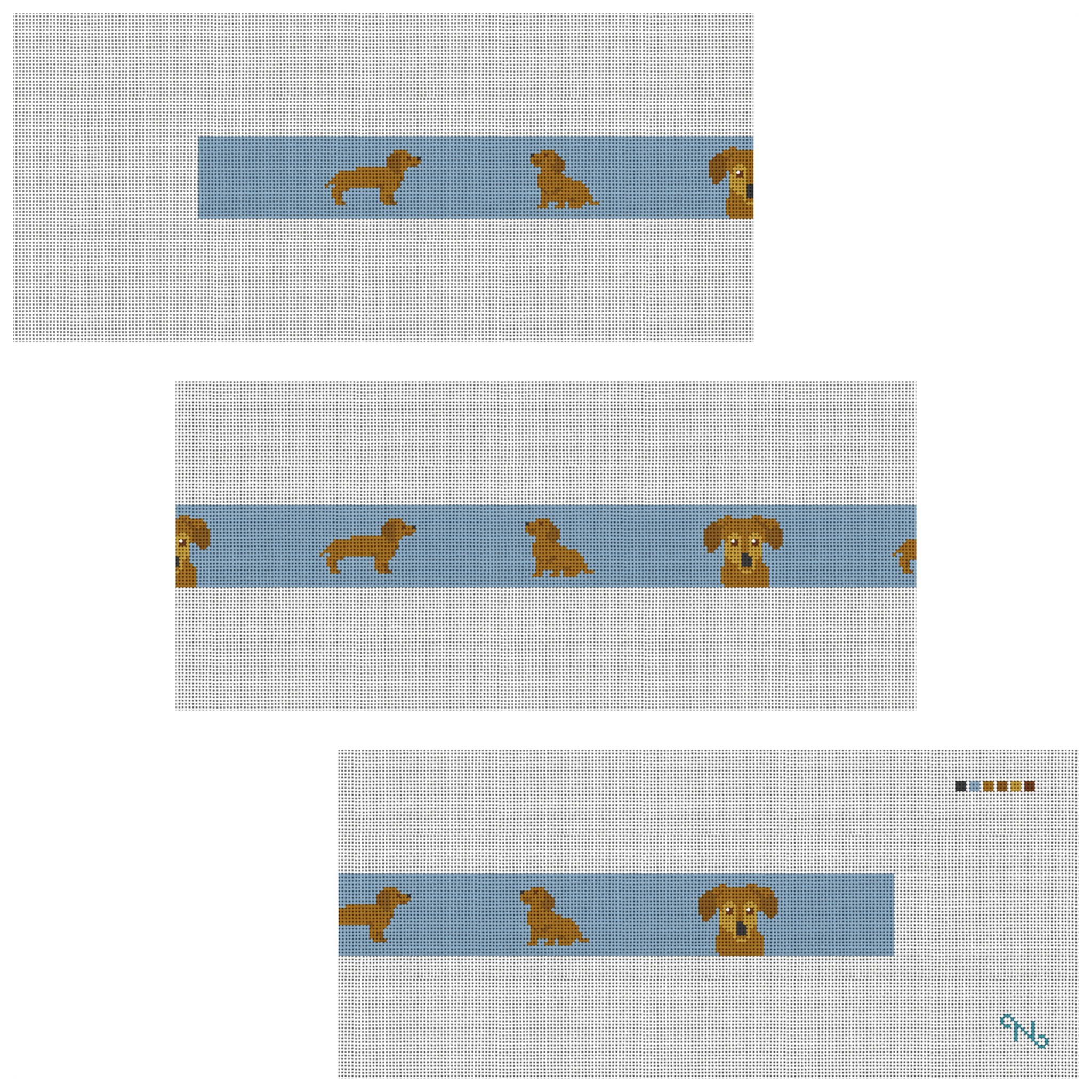 Brown Dachshund Needlepoint Belt Kit