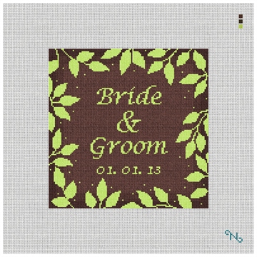 Brown Telluride Ring Pillow Kit Stitched Preview