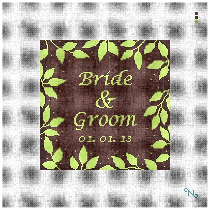 Brown Telluride Ring Pillow Kit Stitched Preview