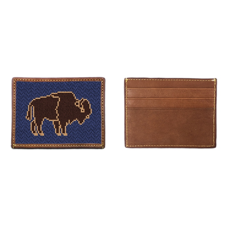 Buffalo Needlepoint Card Wallet