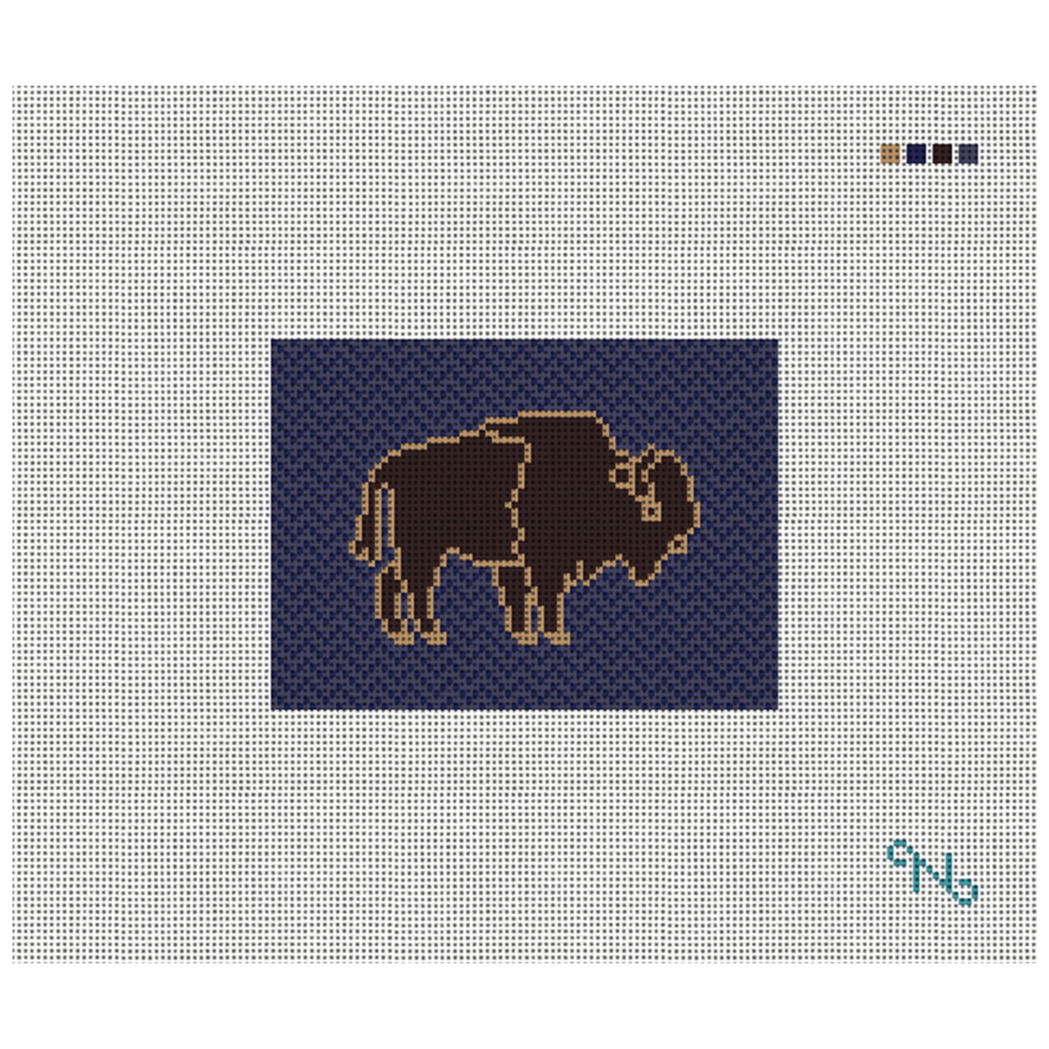 Buffalo Needlepoint Card Wallet Kit