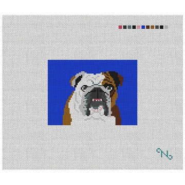 Bulldog Portrait Needlepoint Card Wallet Kit