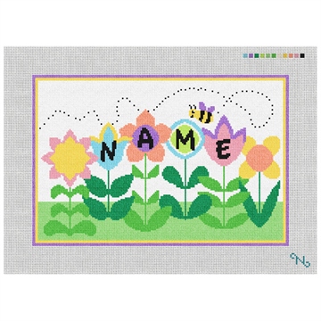 Busy Bee Personalized Needlepoint Kit Stitched Preview