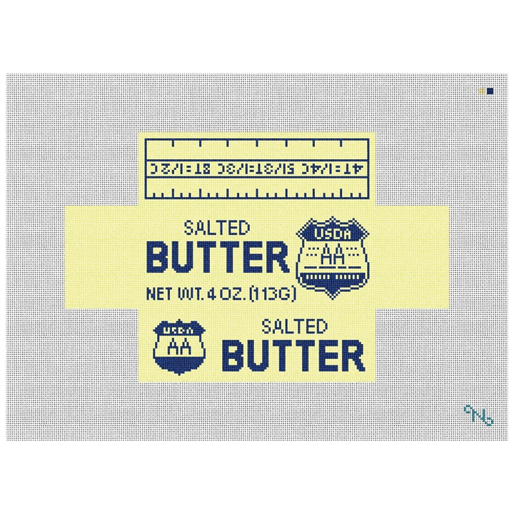 Butter Brick Cover Needlepoint Kit Stitched Preview