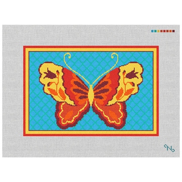 Butterfly Bliss Needlepoint Kit Stitched Preview