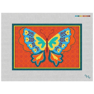Butterfly Joy Needlepoint Kit Stitched Preview