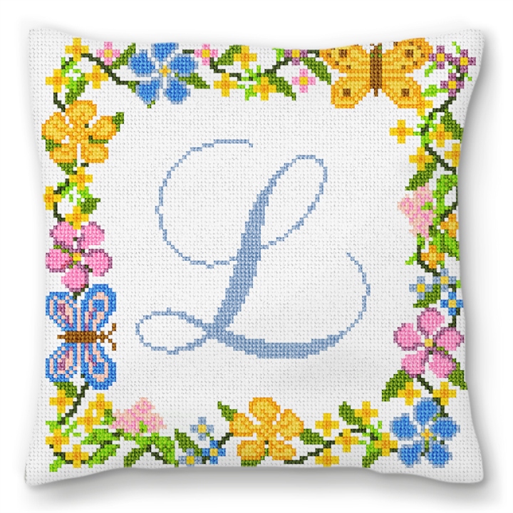 Butterfly Kisses Needlepoint Pillow