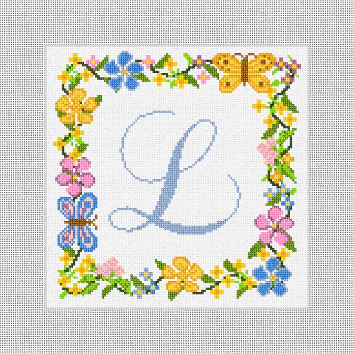 Butterfly Kisses Needlepoint Pillow Kit Stitched Preview
