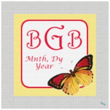 Butterfly Monogram Needlepoint Kit Stitched Preview